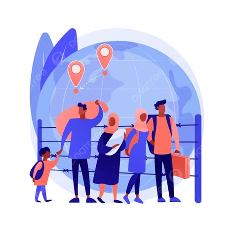 Ilustración de personas migrando en busca de oportunidades