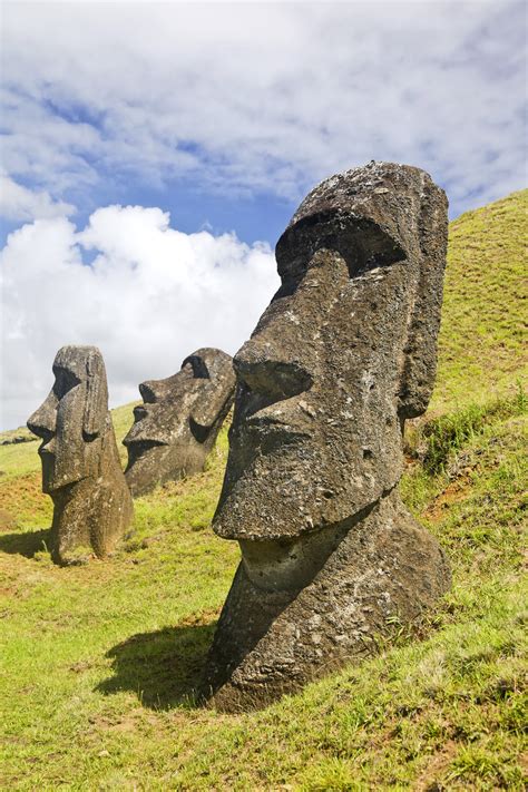 Fotografía de un Moai de Rapa Nui en transporte o preparación para el traslado