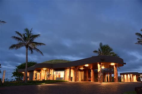 Fotografía aérea del Hotel Hanga Roa en Isla de Pascua