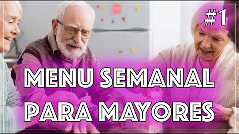 Ilustración de un menú saludable diseñado para personas mayores