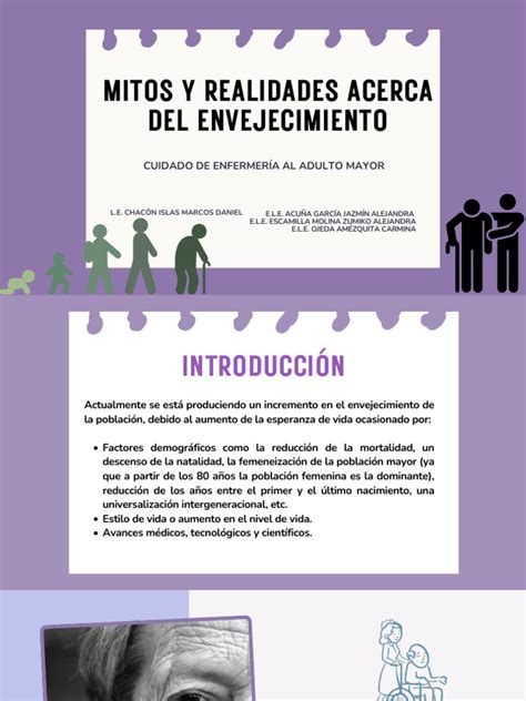 Infografía sobre mitos y realidades del envejecimiento
