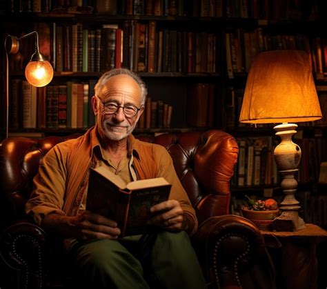 Foto: Adulto mayor leyendo un libro en un sillón