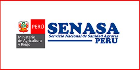 Logo del SENASA y representantes inspeccionando productos agrícolas