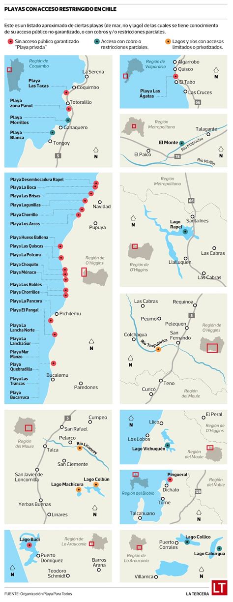 Mapa de playas inclusivas en Chile