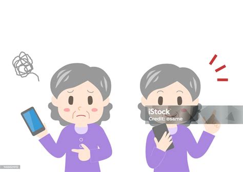 Ilustración: Persona mayor preocupada usando un teléfono