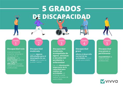 Infografía con los diferentes grados de discapacidad y sus características