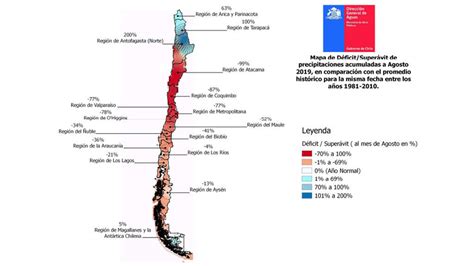 Mapa de la megasequía y zonas afectadas en Chile