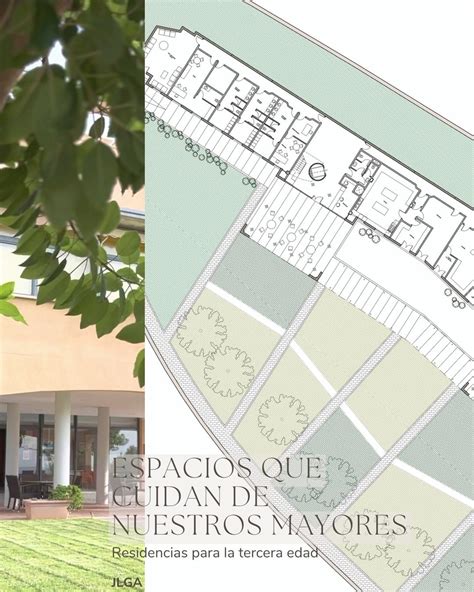 Vista aérea de un complejo de residencias para la tercera edad con amplios jardines