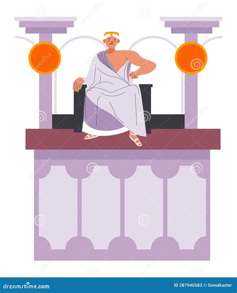 Ilustración de un personaje antiguo elogiando a un gobernante