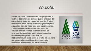 Esquema de las empresas involucradas en el caso de colusión y su relación con el mercado