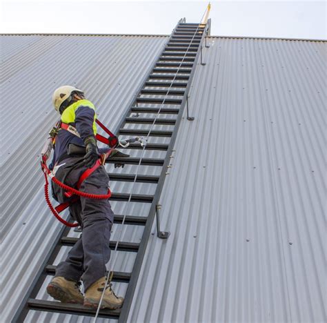 Foto: Escalera con línea de vida vertical para acceso seguro