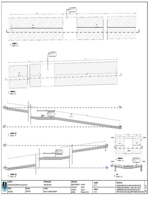 Esquema infográfico comparativo entre una rampa de obra tradicional y una rampa modular impresa en 3D