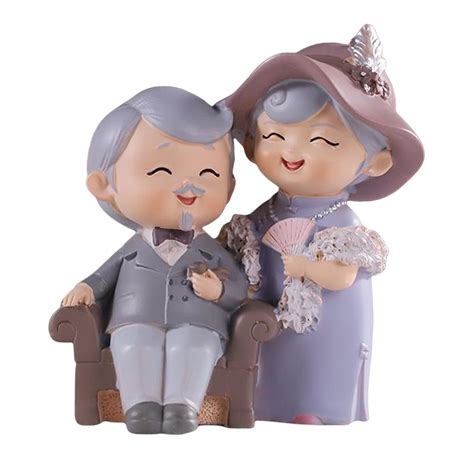 Diferentes estilos de figuras de pareja de ancianos cristianos para pastel