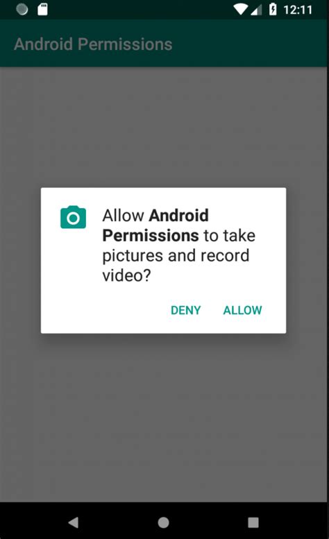 Captura de pantalla del Administrador de Permisos en Android