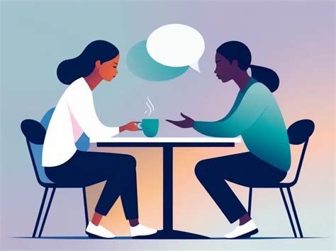Ilustración de una conversación empática entre un adulto y un anciano