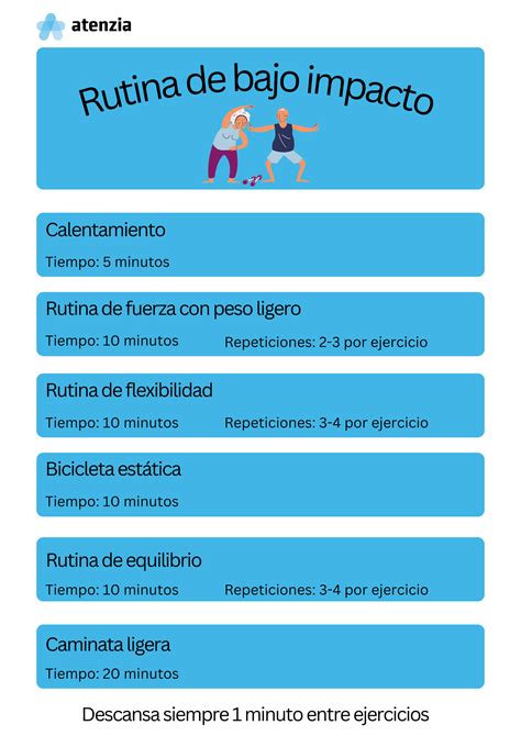 Esquema de ejercicios de bajo impacto para adultos mayores