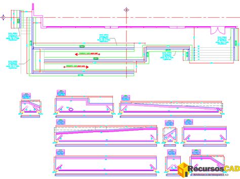 Esquema de un edificio con acceso a cota cero y rampas