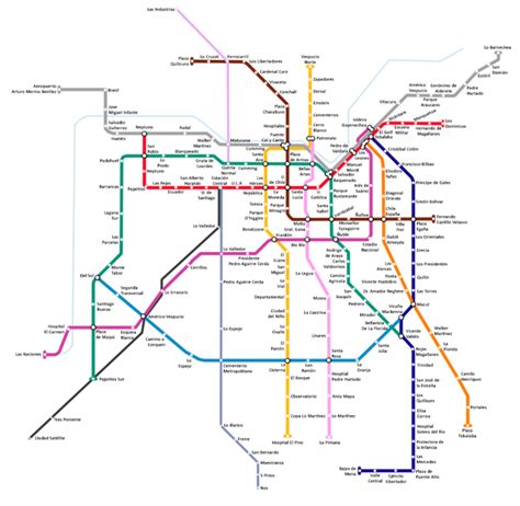 Mapa esquemático de las futuras líneas 8 y 9 del Metro de Santiago y su trazado por Macul