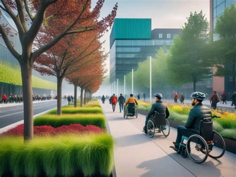 Infografía sobre una ciudad inclusiva o diseño urbano accesible