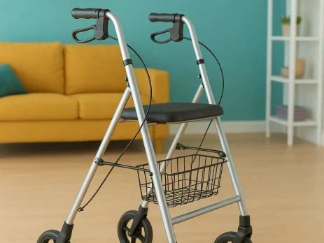 Ilustración mostrando cómo ajustar la altura de un andador.