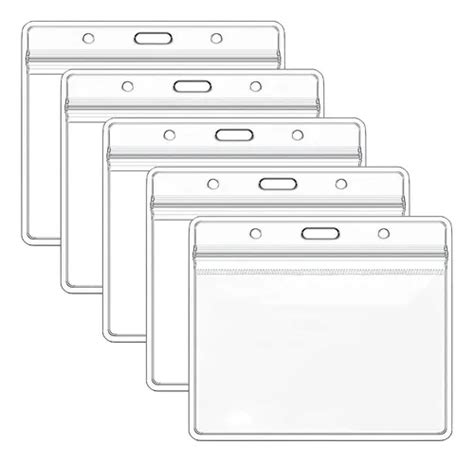 Porta credenciales transparentes, mostrando una tarjeta de identificación dentro