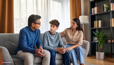 Padres hablando con sus hijos sobre el uso seguro de internet