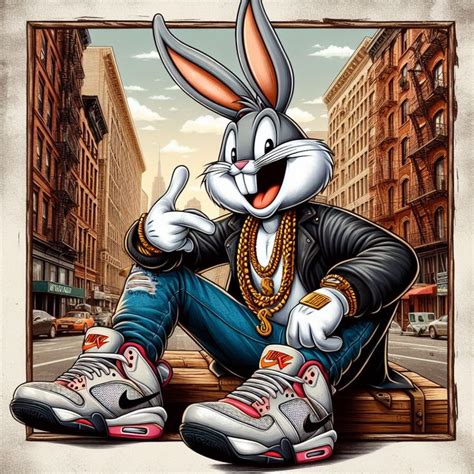 Collage de imágenes de Bugs Bunny en diferentes disfraces y escenas icónicas