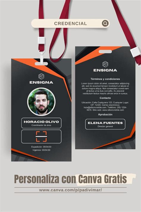 Diseño de credencial personalizable con logo y colores de marca