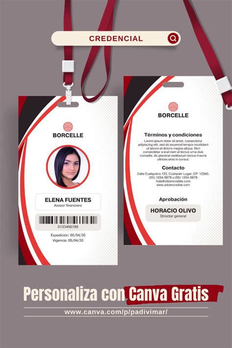 Ejemplos de credenciales de identificación para diferentes propósitos: laboral, escolar, club.