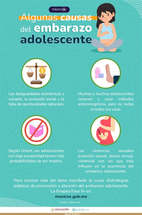 Esquema de las causas y consecuencias del embarazo adolescente