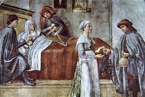 Ilustración que representa el Renacimiento y los primeros avances en la medicina y la observación de enfermedades mentales.