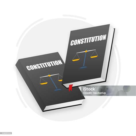 Ilustración de una Constitución o libro de leyes con símbolos de inclusión