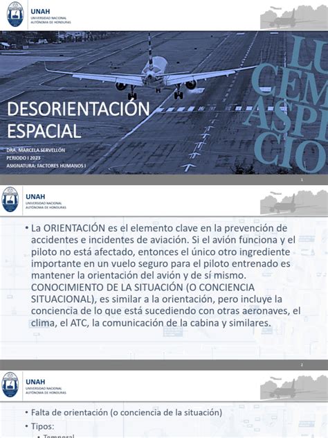 Infografía mostrando síntomas de desorientación espacial o problemas de percepción espacial