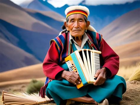 Foto de Carmelo Flores Laura, un anciano indígena aymara, con vestimenta tradicional y un sombrero