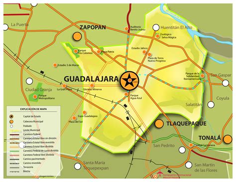 Mapa del Área Metropolitana de Guadalajara con los dos contextos habitacionales estudiados para accesibilidad de personas mayores