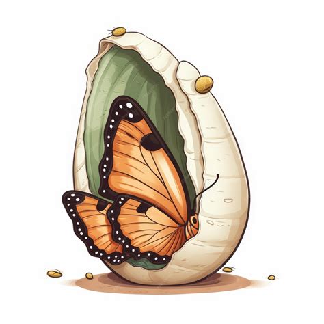 Ilustración de una mariposa emergiendo de un capullo, simbolizando transformación