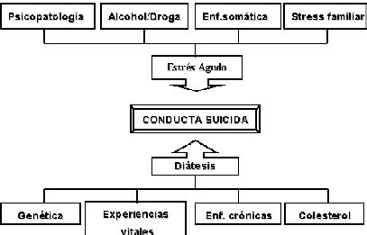 Esquema del modelo estrés-diátesis aplicado al suicidio en la vejez