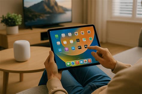 Foto de una persona mayor usando una tablet para aprender idiomas