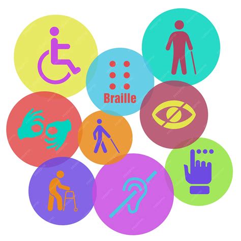 Infografía con iconos representando diversidad sexual y personas con discapacidad.