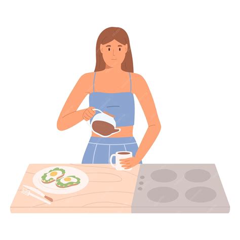 Ilustración de NamJoon preparando el desayuno para alguien con cuidado y ternura.