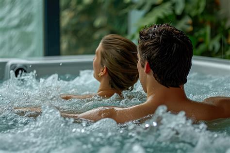 Foto de un adulto mayor disfrutando de una piscina de hidroterapia con chorros