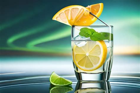 Vaso de agua fresca con rodajas de limón