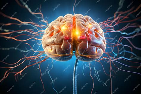 Infografía: cerebro humano con conexiones neuronales resaltadas