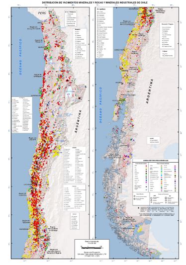 Mapa de yacimientos de litio en Chile