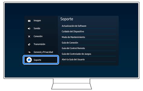 Captura de pantalla de la interfaz de configuración de accesibilidad en un televisor Samsung
