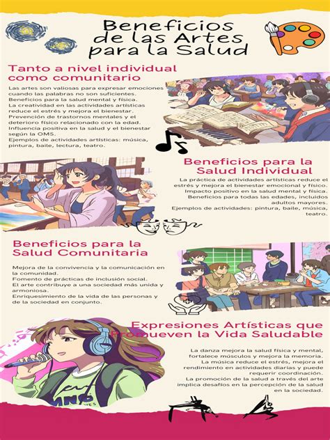 Diagrama: Beneficios de las artes para la salud física y mental