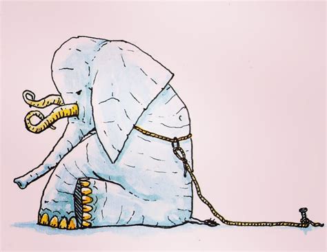 Ilustración del elefante encadenado para representar la indefensión aprendida