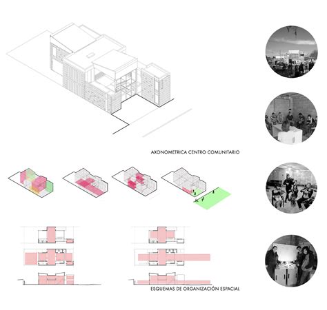 Infografía: Plano o render del Centro Comunitario de Cuidados de Los Ángeles, destacando características de accesibilidad universal.