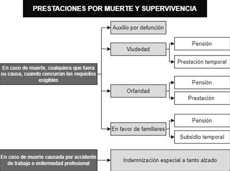 Esquema de las prestaciones por muerte y supervivencia en la Seguridad Social española