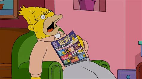 Dibujo humorístico del Abuelo Simpson con su novia Beatriz Simmons en el asilo de ancianos.
